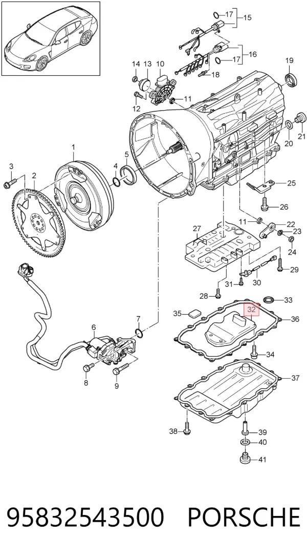 Filtro da Caixa Automática de Mudança 95832543500 Porsche