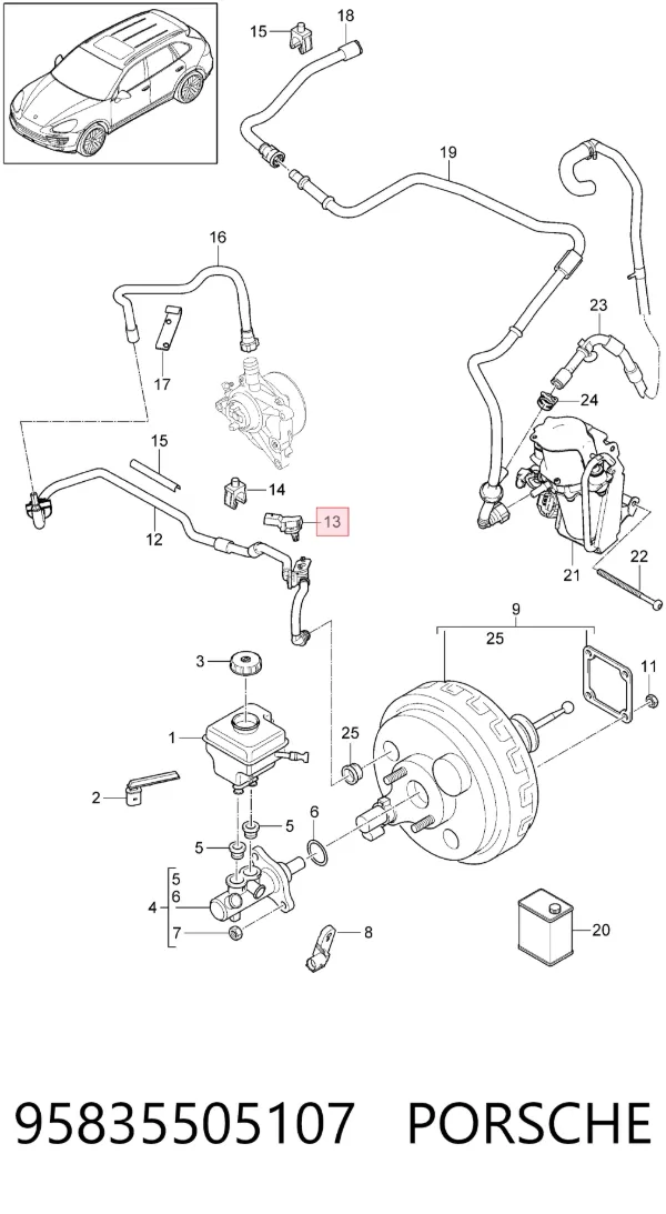 Sensor de pressão no coletor de admissão, MAP 95835505107 Porsche