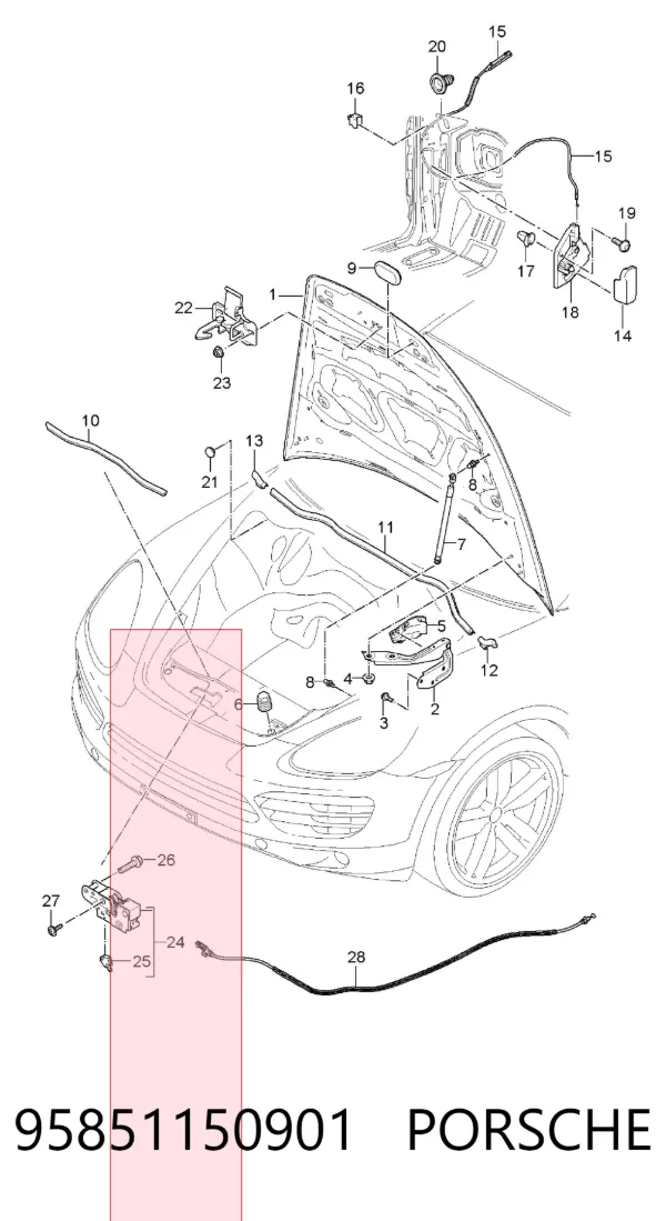 Fecho da capota Porsche Cayenne II