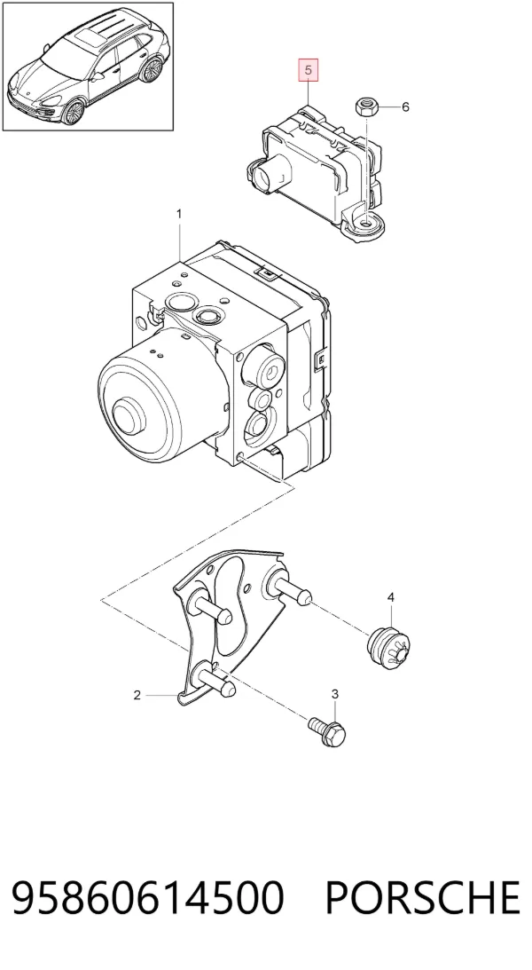 Sensor de aceleração transversal (ESP) 95860614500 Porsche
