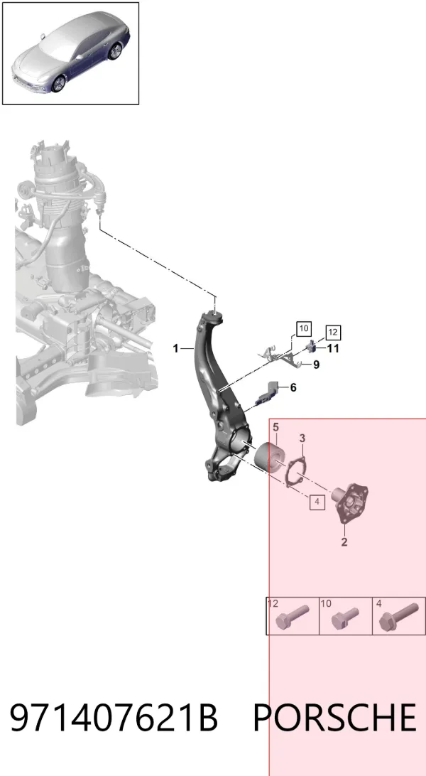 Rolamento de cubo dianteiro/traseiro 971407621B Porsche