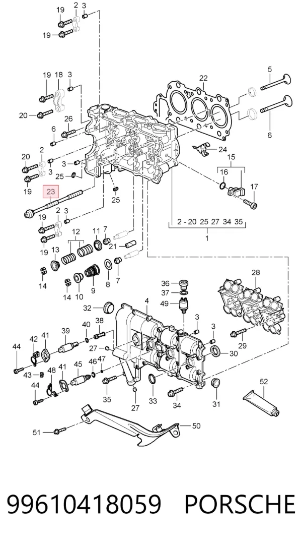 Parafuso de cabeça de motor (CBC) Porsche 911 Targa