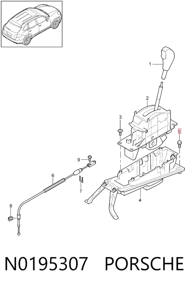 Parafuso do sistema de escape (do silenciador) N0195307 Porsche
