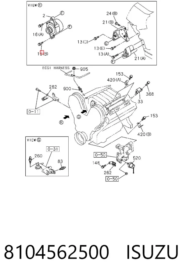 Sensor de posição (de revoluções) de cambota 8104562500 Isuzu