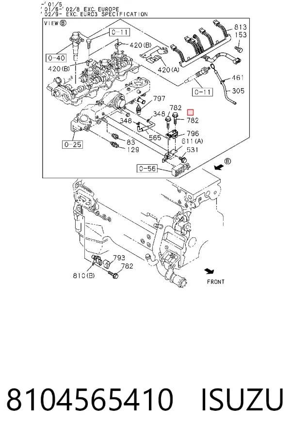 Sensor de posição da árvore distribuidora 8104565410 Isuzu