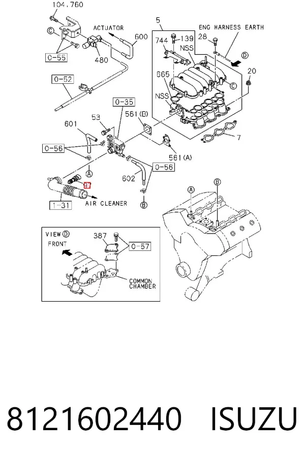 Sensor de temperatura da mistura de ar 8121602440 Isuzu