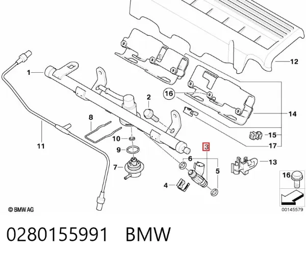 Injetor de injeção de combustível 0280155991 BMW