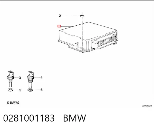 Módulo de direção (Centralina eletrônica) de motor 0281001183 BMW