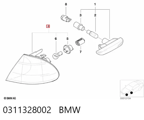 Pisca-pisca direito 0311328002 BMW