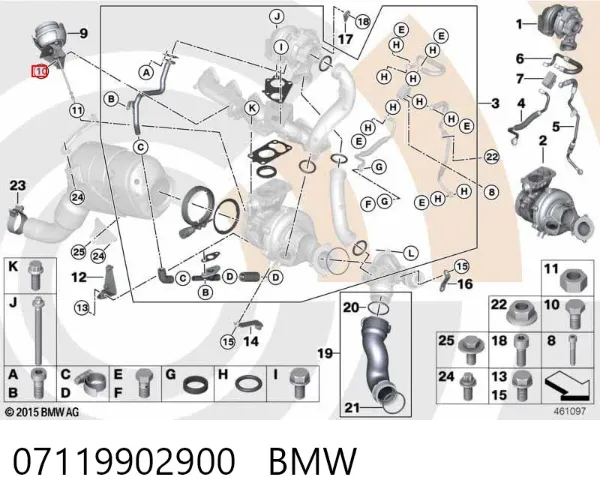 Parafuso de cabeça de motor (CBC) 07119902900 BMW