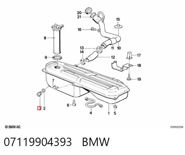 Tampão de panela de motor 07119904393 BMW