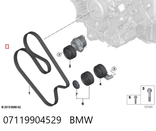 Parafuso de cabeça de motor (CBC) 07119904529 BMW