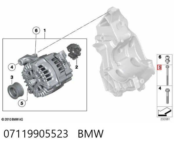 Parafuso de cabeça de motor (CBC) 07119905523 BMW