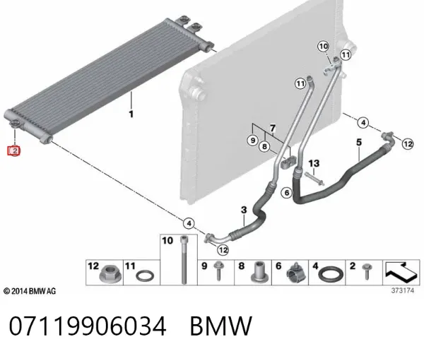 Parafuso de fixação de braço oscilante dianteiro, inferior 07119906034 BMW
