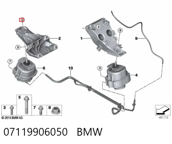 Porca de fixação de tubo de admissão do silenciador (de calças) 07119906050 BMW