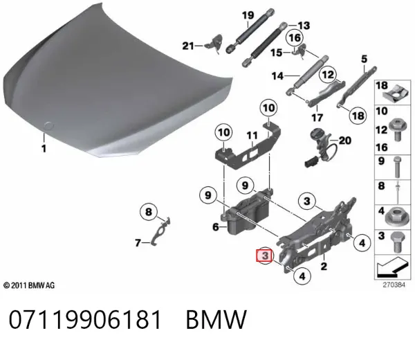 Parafuso de cabeça de motor (CBC) 07119906181 BMW