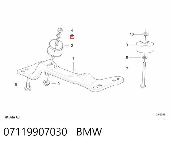 Arruela do injetor superior 07119907030 BMW