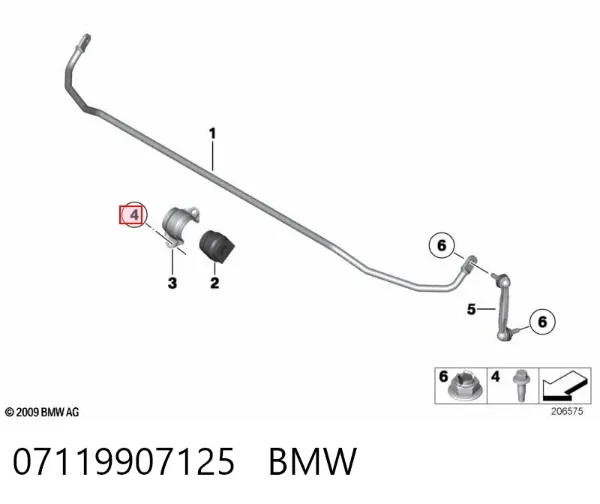 Rolamento de cubo traseiro 07119907125 BMW