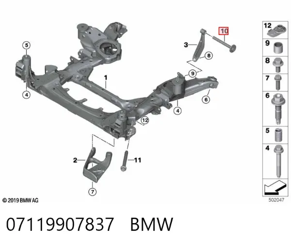 Parafuso de cabeça de motor (CBC) 07119907837 BMW