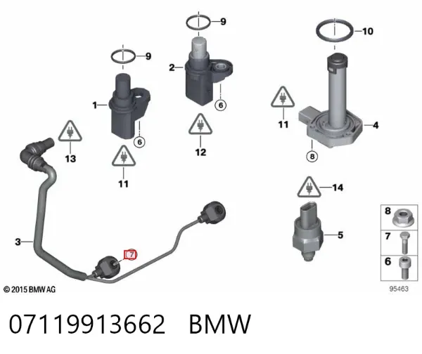 Parafuso de cabeça de motor (CBC) 07119913662 BMW