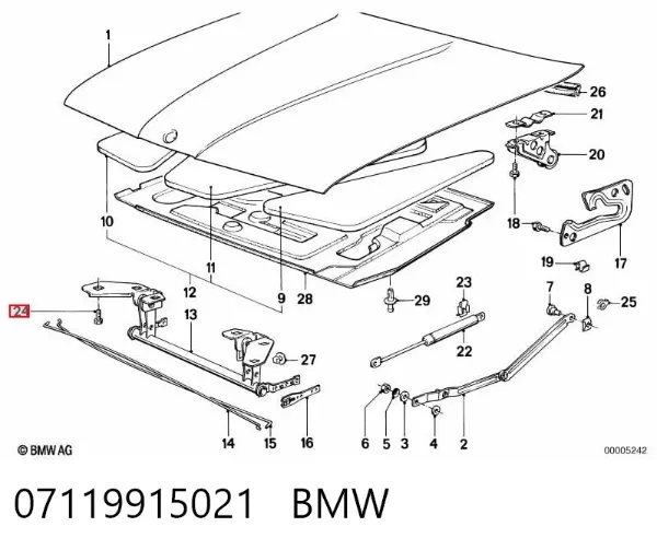 Parafuso de fixação de braço oscilante dianteiro, inferior 07119915021 BMW
