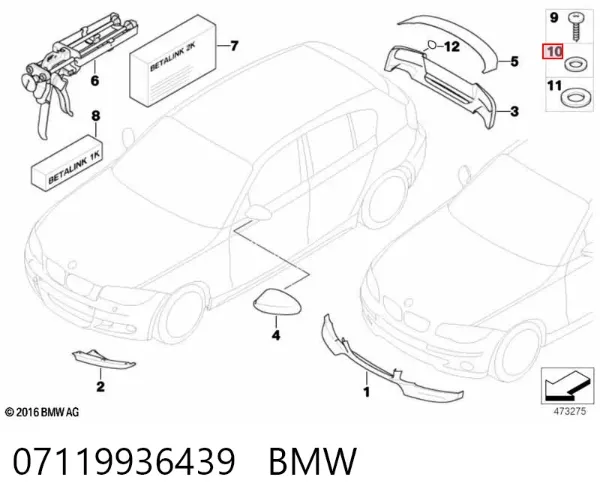 Arruela do injetor superior 07119936439 BMW