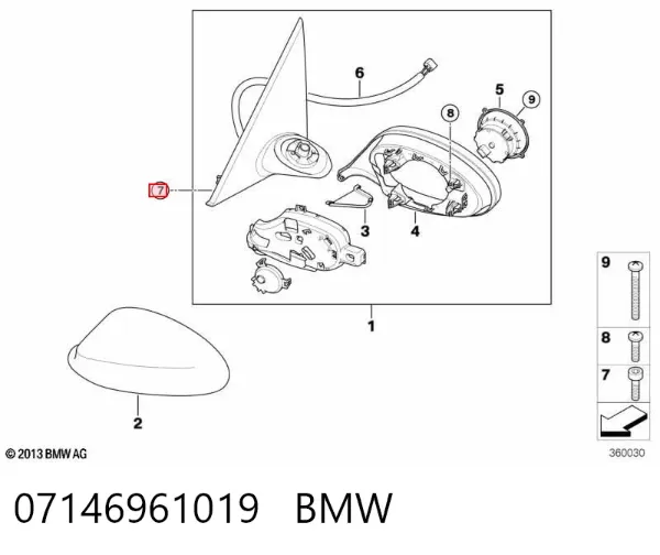 Parafuso (porca) de fixação 07146961019 BMW