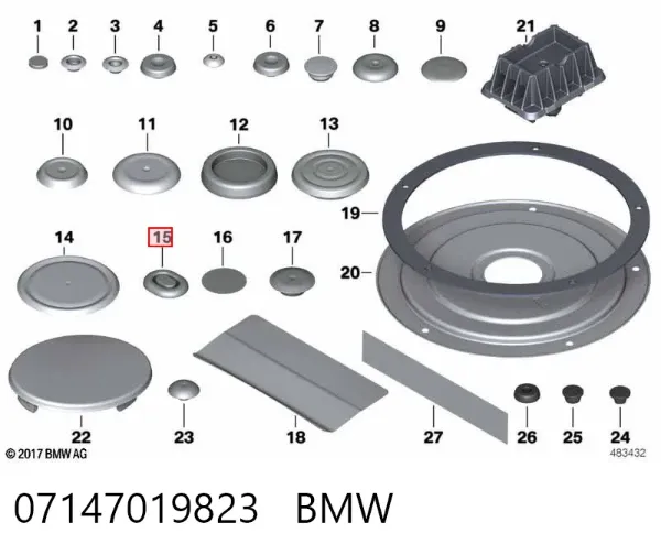 Kit de reparação de cilindro mestre do freio 07147019823 BMW