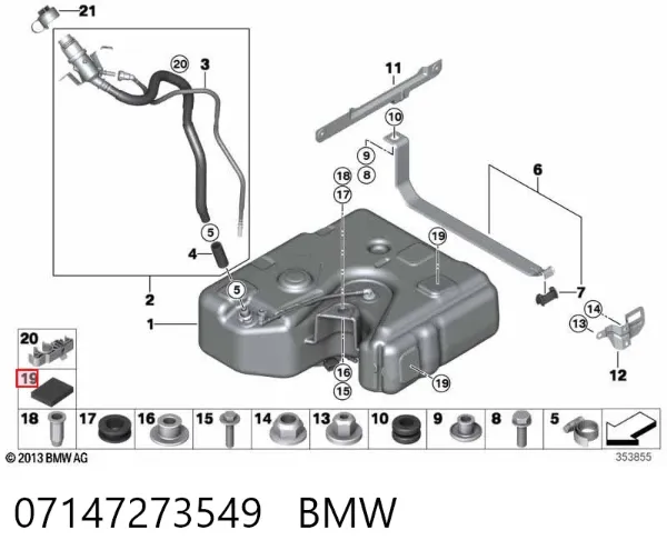 Painel de fixação de matrícula dianteira 07147273549 BMW
