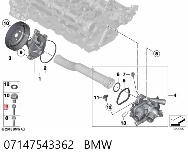 Parafuso de fixação de braço oscilante dianteiro, inferior 07147543362 BMW