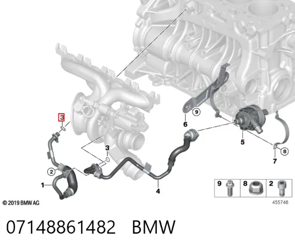 Vedante anular do sistema de esfriamento 07148861482 BMW