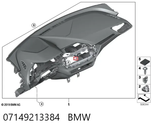Braçadeira do silenciador traseira 07149213384 BMW