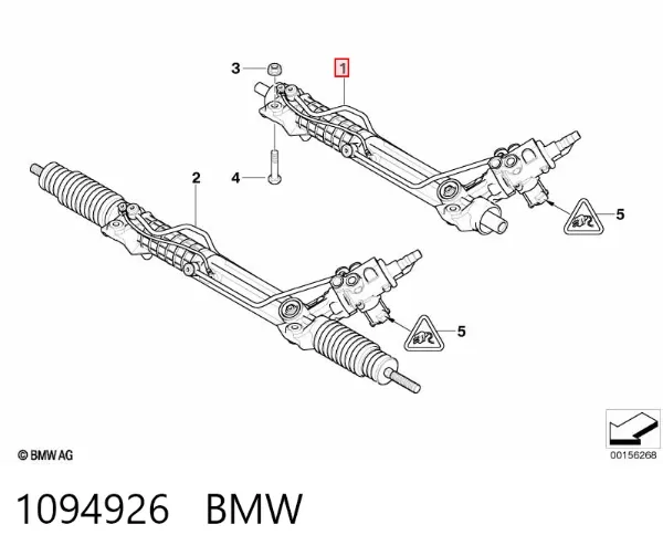 Cremalheira da direção 1094926 BMW