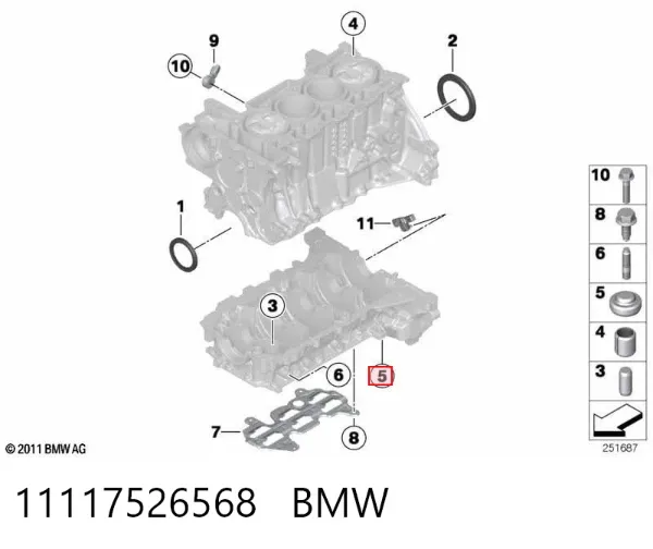 Kit de reparação de cilindro mestre do freio 11117526568 BMW