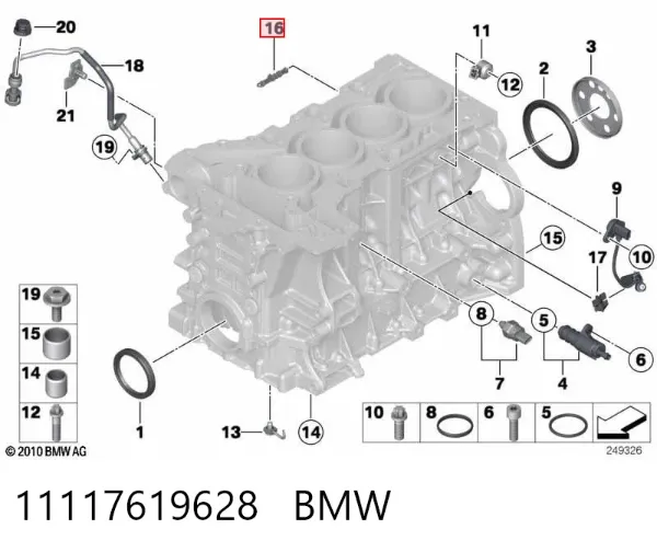 Kit de reparação de cilindro mestre do freio 11117619628 BMW