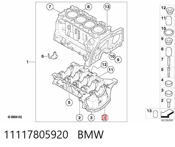 Kit de reparação de cilindro mestre do freio 11117805920 BMW
