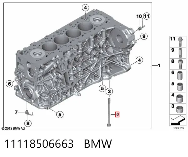Parafuso (porca) de fixação 11118506663 BMW