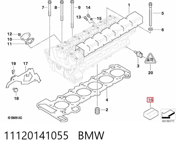Kit superior de vedantes de motor 11120141055 BMW