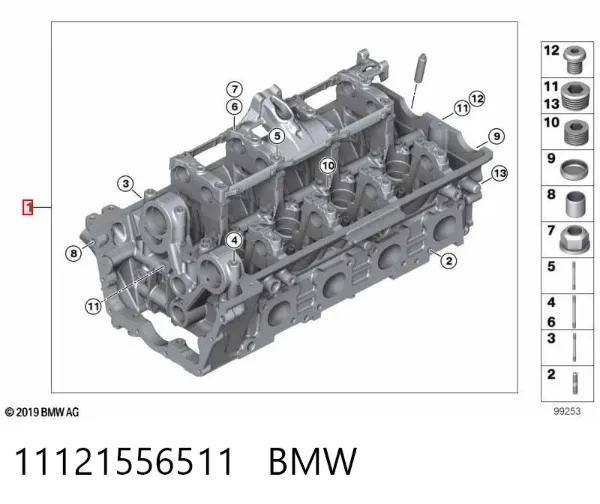 Cabeça de motor (CBC) 11121556511 BMW