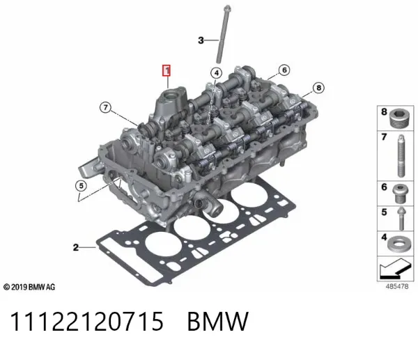 Cabeça de motor (CBC) 11122120715 BMW