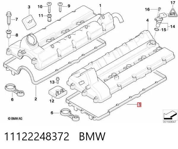 Vedante esquerdo de cabeça de motor (CBC) 11122248372 BMW