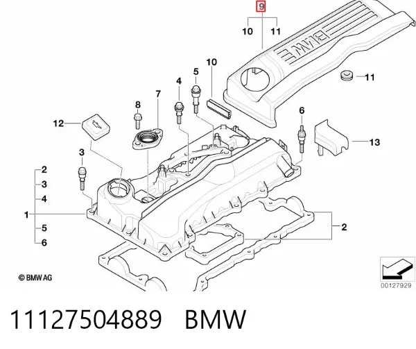 Tampa de motor decorativa 11127504889 BMW