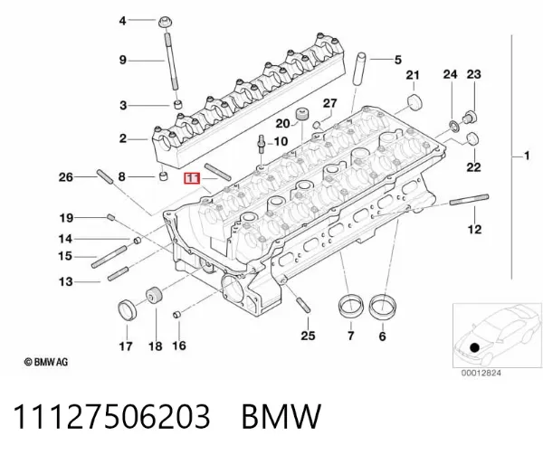 Passador (contrapino) de gozno 11127506203 BMW
