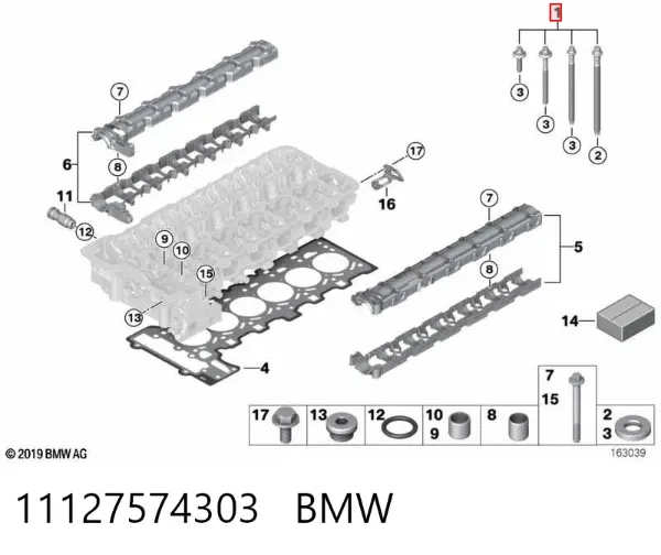 Parafuso de cabeça de motor (CBC) 11127574303 BMW