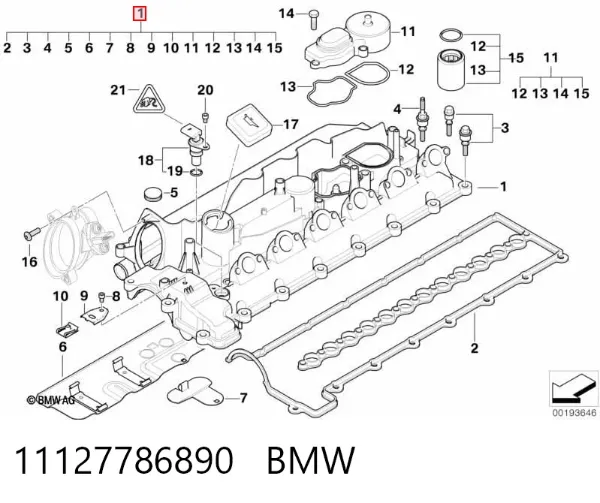 Tampa de válvulas 11127786890 BMW