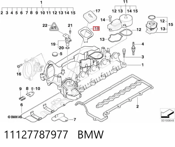 Vedante de tampa do gargalho de enchimento de óleo 11127787977 BMW