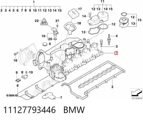 Tampa de válvulas 11127793446 BMW