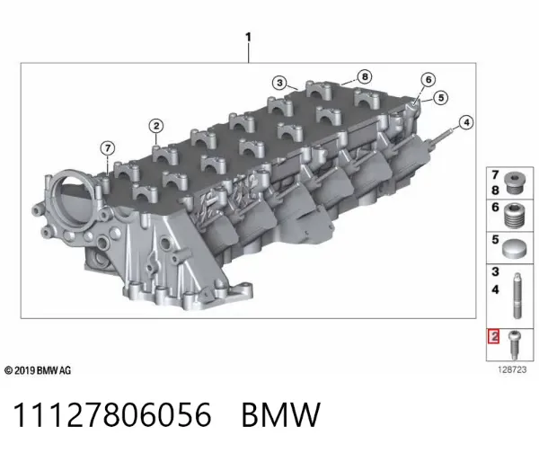 Parafuso de cabeça de motor (CBC) 11127806056 BMW