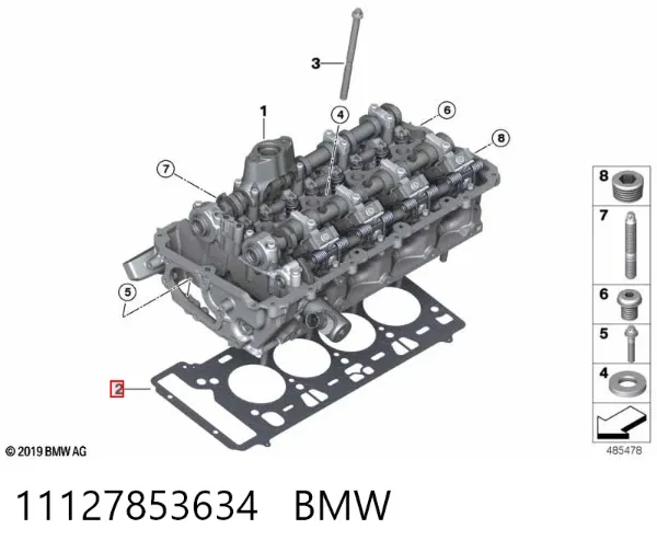 Vedante de cabeça de motor (CBC) 11127853634 BMW