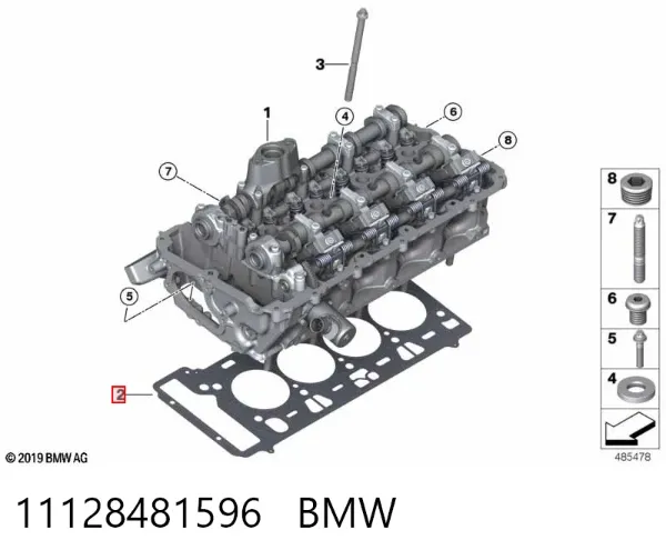 Vedante de cabeça de motor (CBC) 11128481596 BMW